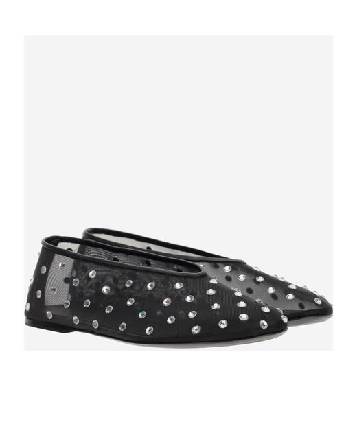 Khaite Gray The Marcy Embellished Ballet Shoes