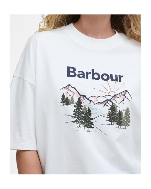 Barbour White Harper Graphic T-Shirt