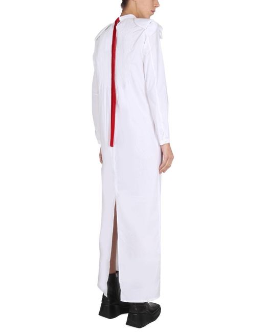 Raf Simons White Pleated Shirt Dress