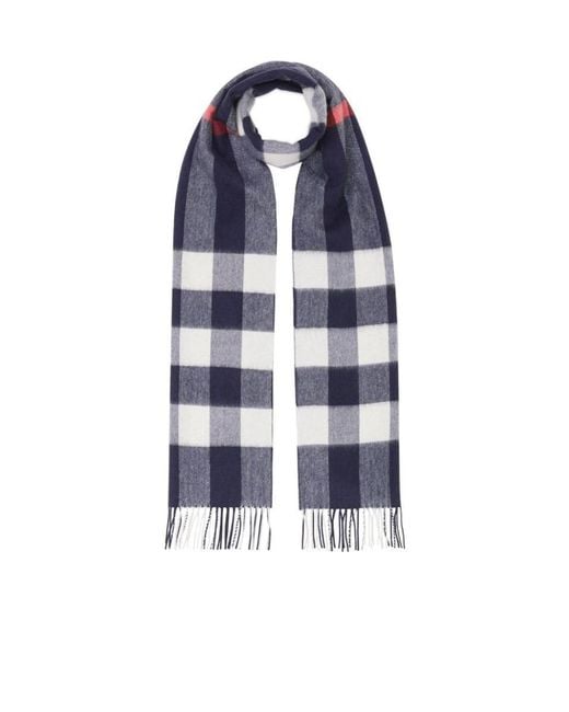Burberry Blue Check Fringed Scarf