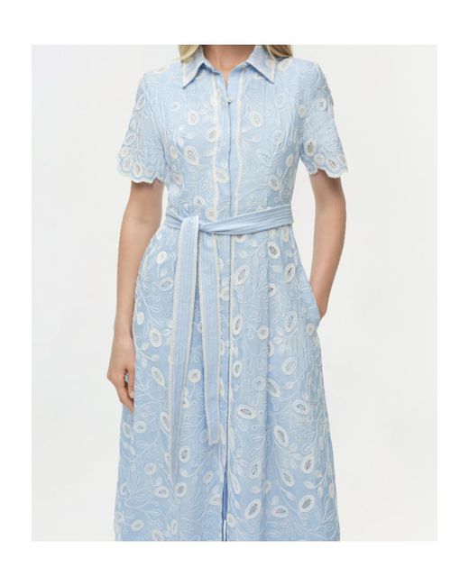 Jonathan Simkhai Blue Audria Eyelet-Embroidered Midi Dress