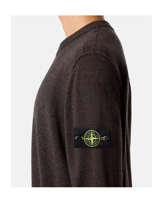 Stone Island Gray Logo-Patch Sweater for men