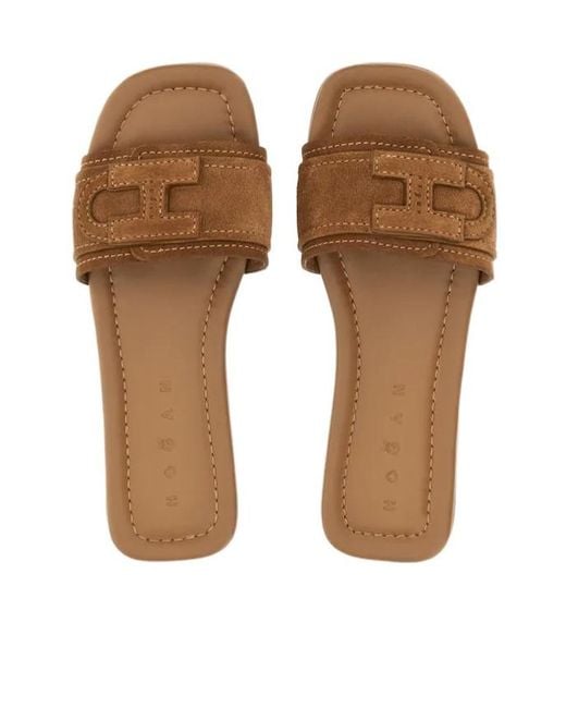 Hogan Brown H685 Flat Sandals