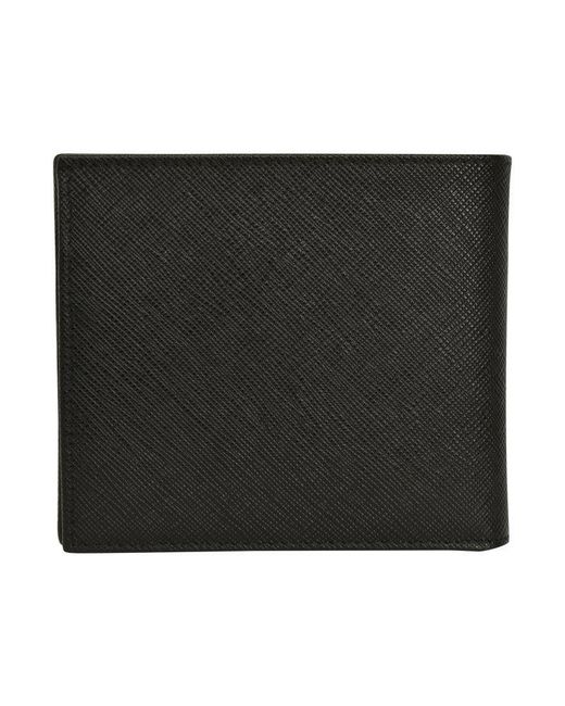Prada Black Triangle-Logo Bi-Fold Wallet for men