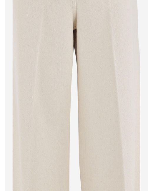 Aspesi White High-Waisted Trousers