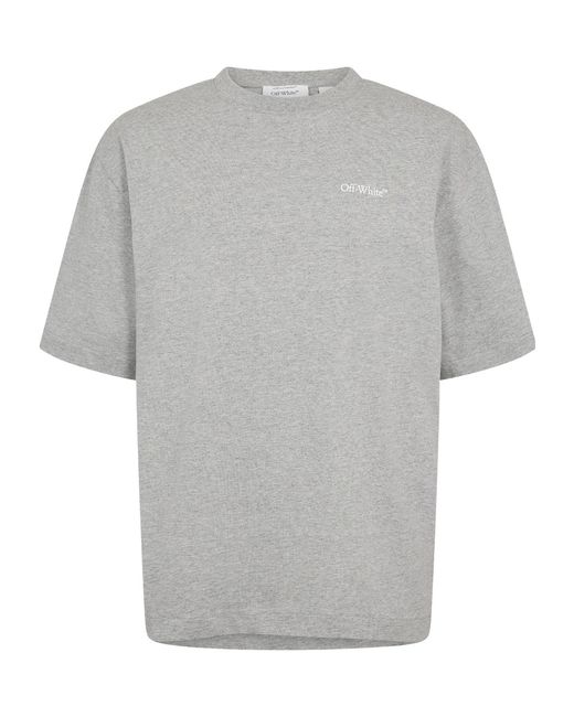 Off-White c/o Virgil Abloh Gray Loose-Fitting Minimalist T-Shirt for men