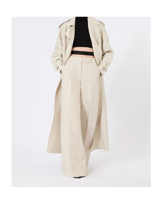 Max Mara White Pedaggi Double-Breasted Belted Trench Coat
