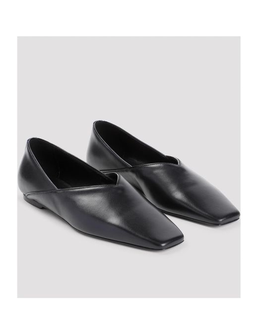 Totême  Brown Totême Square-Toe Flat Shoes