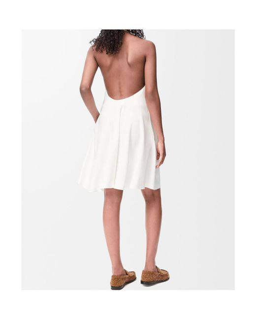 Loewe White Flamenco Halterneck Mini Dress