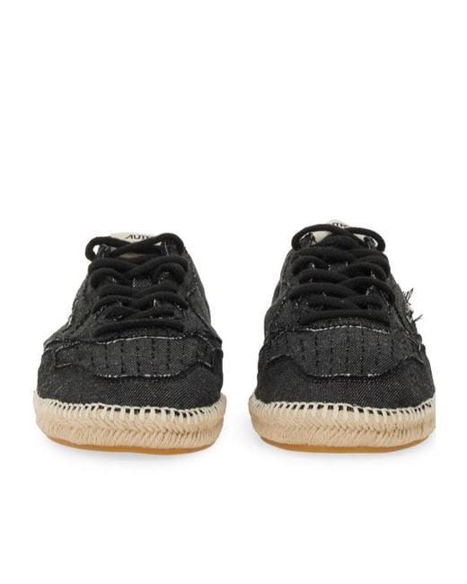 Autry Black Denim Lace-Up Sneakers