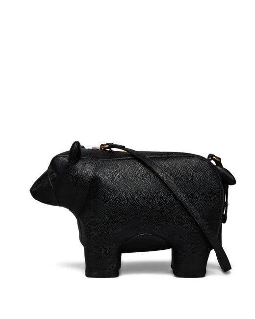 Thom Browne Black Bear-Motif Shoulder Bag