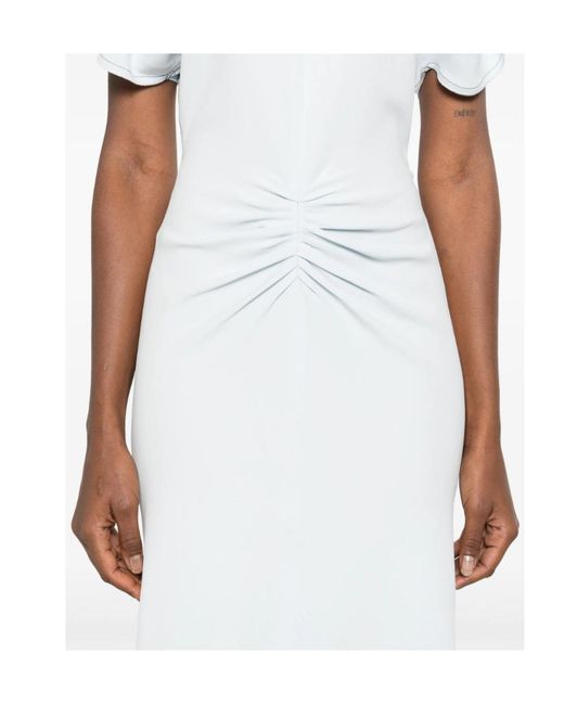 Victoria Beckham White Bela Midi Dress