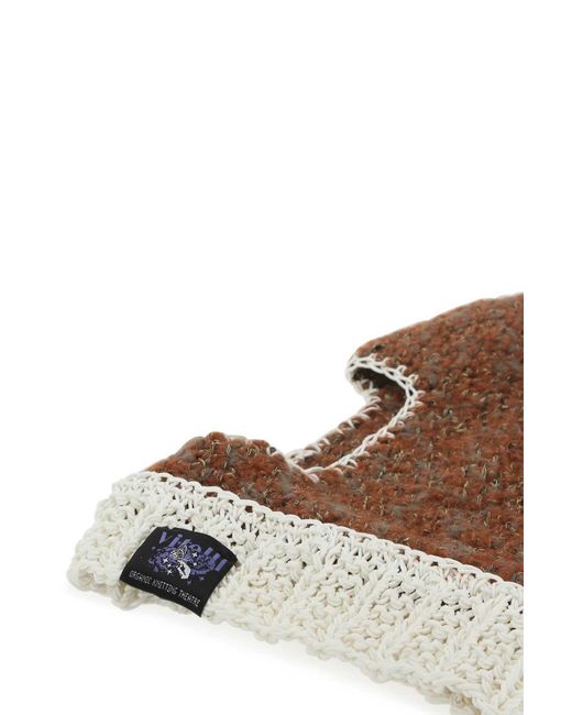 VITELLI Brown Cuffia Knit Balaclava for men