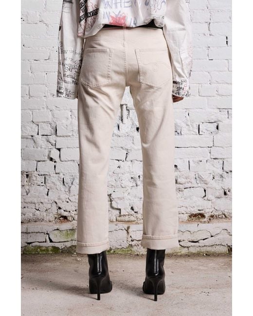 R13 White Belt-Loop Jeans