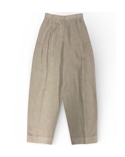 Fabiana Filippi Gray Casual Pants With Belt Loops