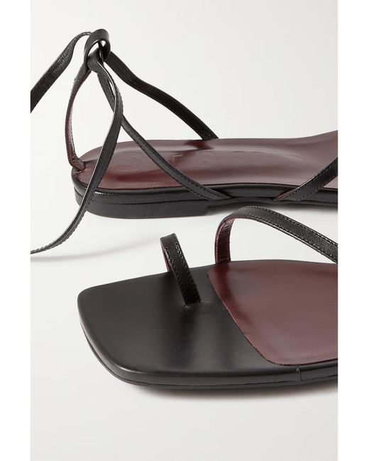 Staud White Nicola Lace-Up Leather Sandals