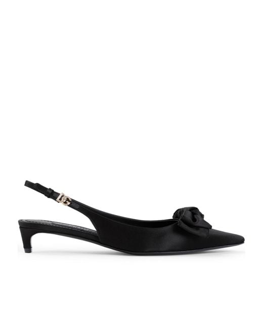 Dolce & Gabbana Black Bow Detailed Slingback Pumps