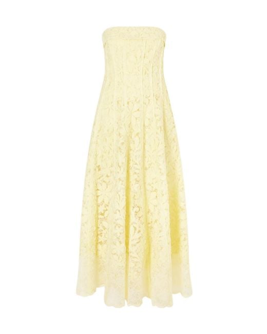 Jonathan Simkhai Yellow Imogen Cotton-Lace Midi Dress