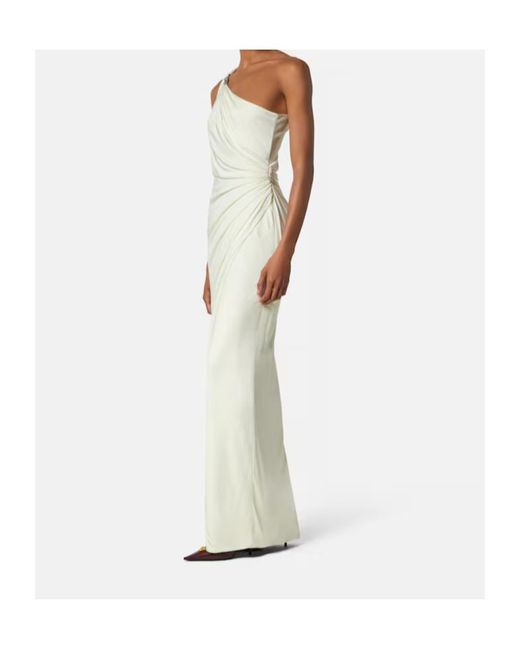 Versace White Viscose-Jersey Draped Gown