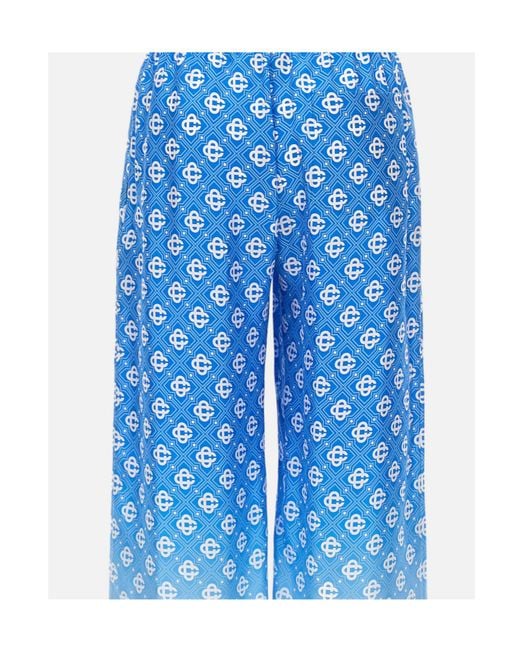 Casablanca Blue Gradient Monogram Wide-Leg Pants