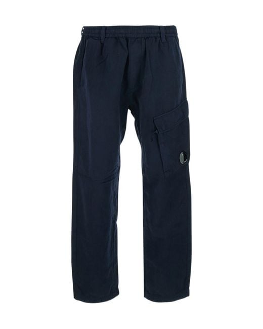 C P Company Blue Boxy Lens Cargo Pants for men