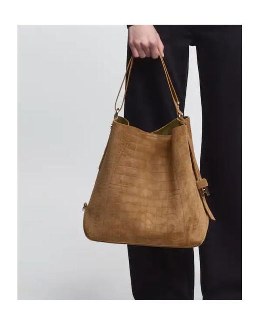 Hogan Brown Hocket Medium Hobo Bag