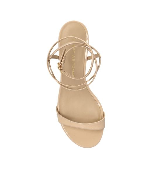 Stuart Weitzman Metallic Round-Headed High-Heeled Sandals