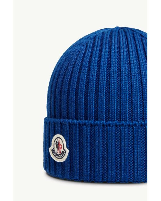 Moncler Blue Wool Beanie