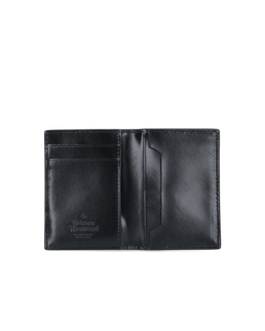 Vivienne Westwood Black Orb Plaque Bi-Fold Wallet