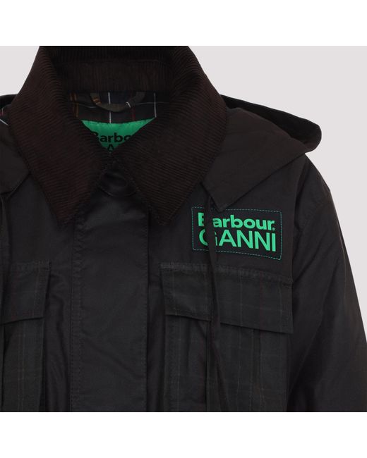Barbour Black Peplum Wax Jacket
