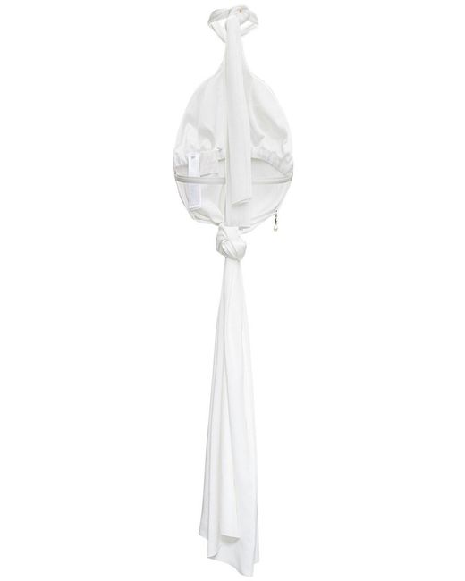 Givenchy White Halterneck Draped Knot Blouse