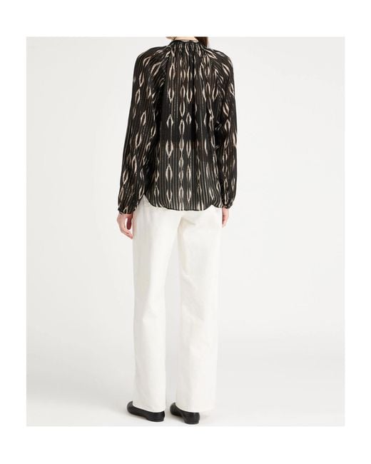Isabel Marant Black Top Silk, Polyester, Cotton, Metallic Fiber