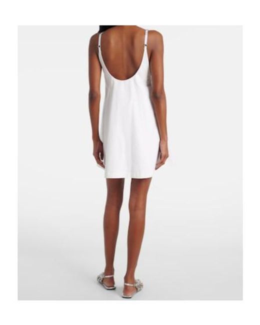 Area White Embellished Floral-Appliqué Minidress