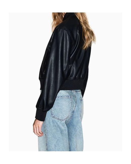 ARMANI EXCHANGE Black Zipper Bomber Jacket