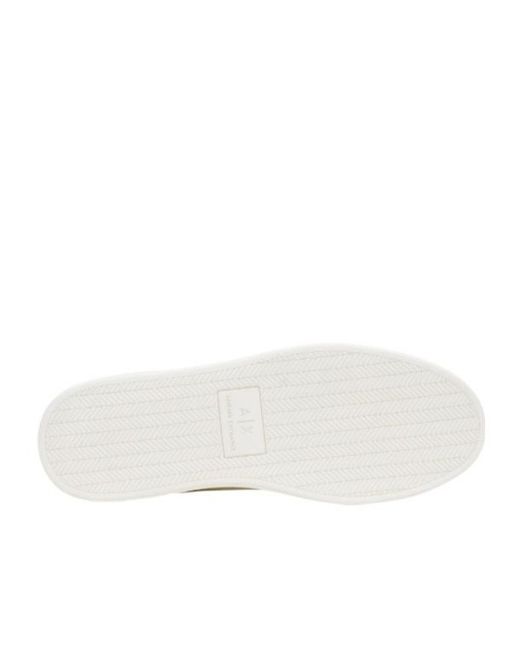 ARMANI EXCHANGE White Round-Toe Low-Top Casual Shoes for men