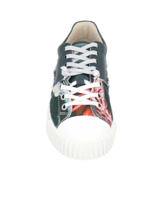 Maison Margiela Blue Floral Pattern Low-Top Casual Shoes