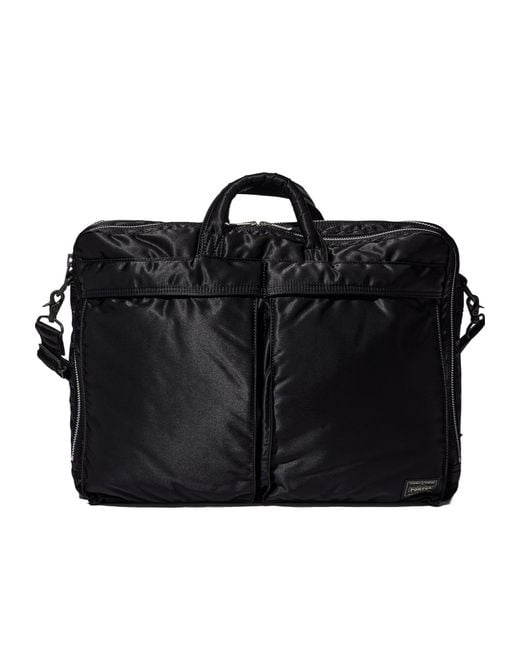 Porter-Yoshida and Co Black Tanker 2-Way Zipper Briefcase for men