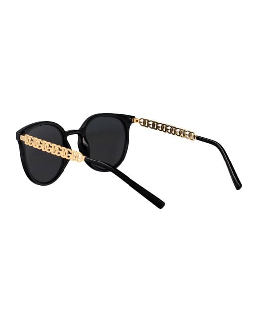 Dolce & Gabbana Black Eyewear Round Frame Sunglasses