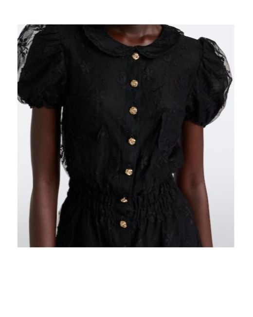 Alessandra Rich Black Lace Romper