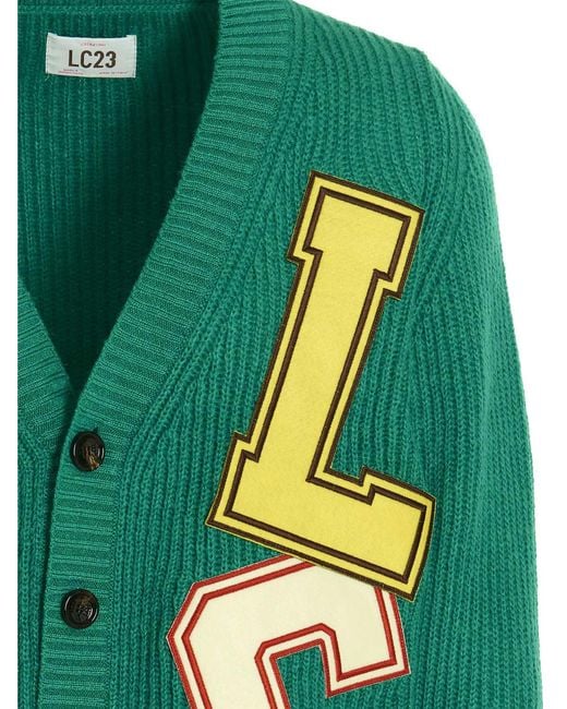 LC23 Green V-Neck Cardigan for men