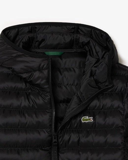 Lacoste Black Water-Repellent Padded Jacket for men