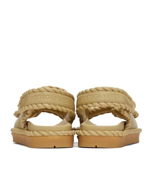 Bottega Veneta Natural Jack Logo Flat Sandals