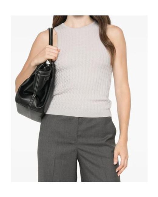 Lisa Yang White Crew-Neck Knit Vest