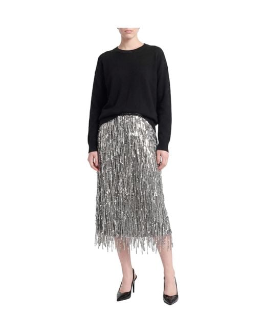 Rag & Bone Metallic Sequined Tulle Midi Skirt
