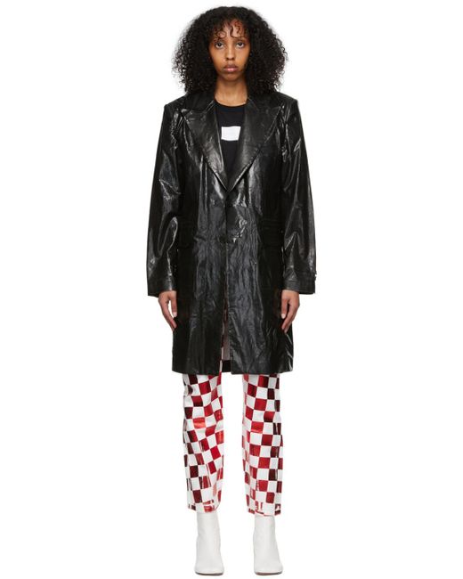 MM6 by Maison Martin Margiela Black Coated Single-Breasted Coat