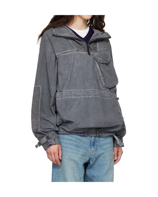 Stone Island Gray Anorak Short Parka for men