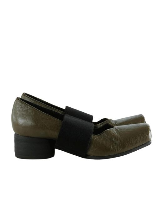 Uma Wang Black Square-Toe Ballet Flats