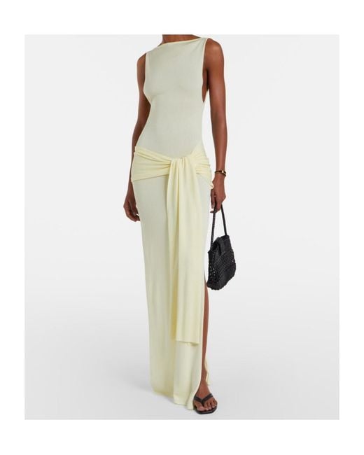 AYA MUSE White Pleated Evening Dress