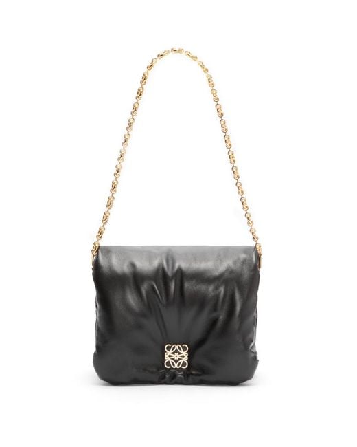 Loewe Black Goya Puffer Chained Shoulder Bag