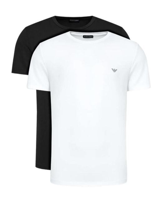 Emporio Armani White Logo Printed Two-Piece T-Shirt for men